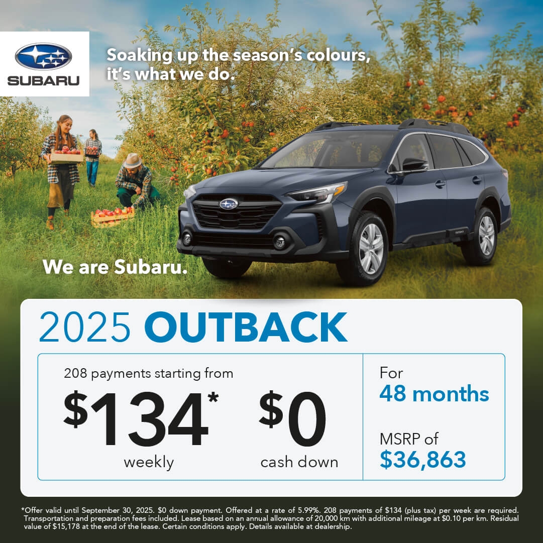 Desjardins Subaru's Monthly Special on the Subaru Outback