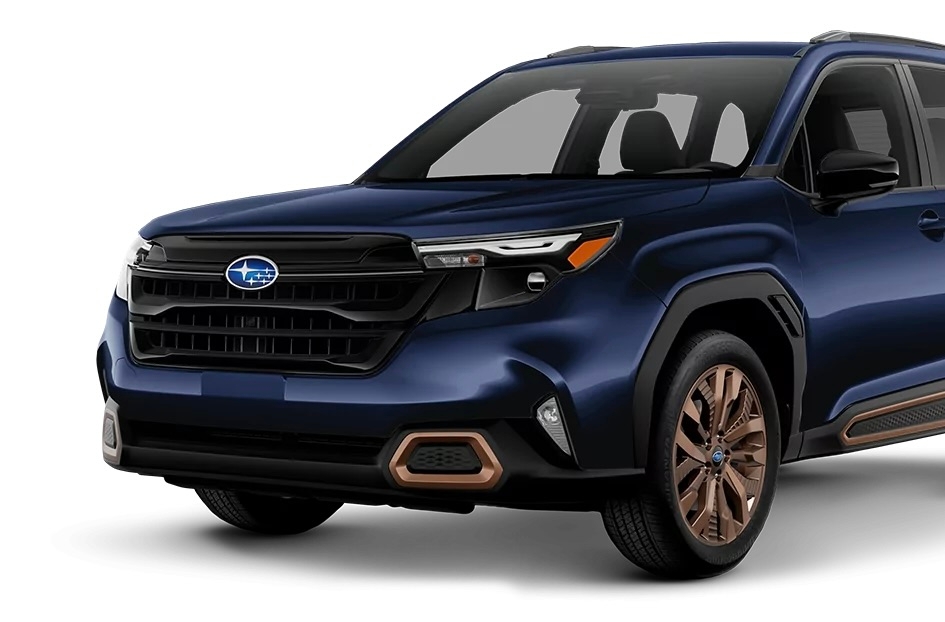 vue latérale avant tronquée d'un Subaru Forester 2025