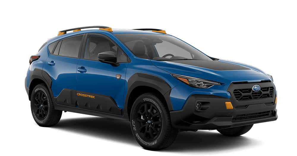 Vue 3/4 avant et latérale du Subaru Crosstrek Wilderness 2025