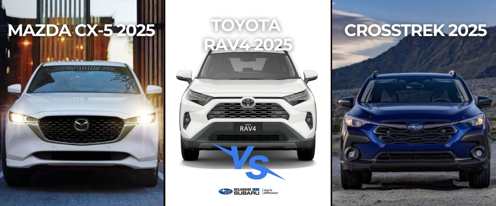 Subaru Crosstrek vs Toyota RAV4 vs Mazda CX-5 : le comparatif ultime