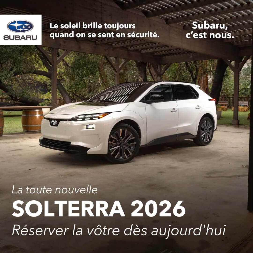 Promotion du mois pour la Subaru Solterra chez Desjardins Subaru
