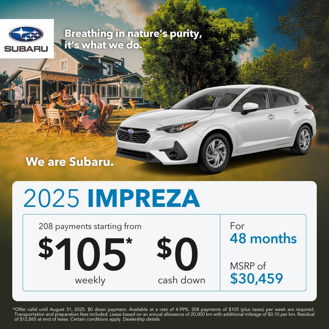 Desjardins Subaru's Monthly Special on the Subaru Impreza