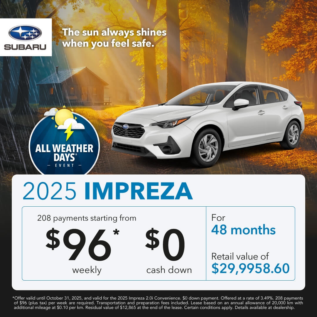 Desjardins Subaru's Monthly Special on the Subaru Impreza