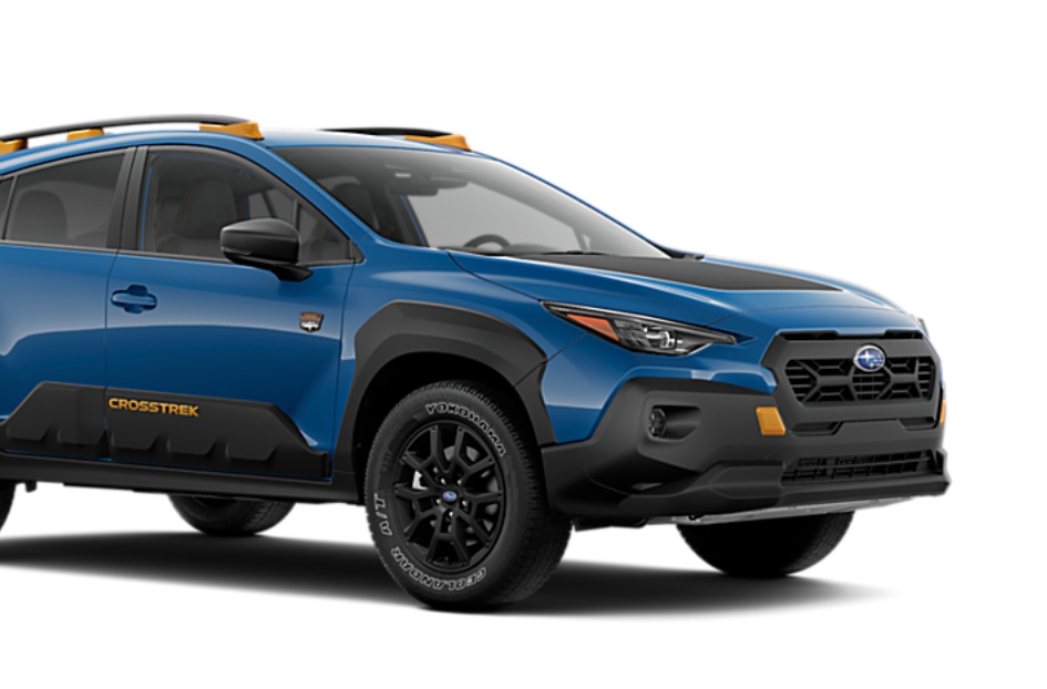 vue latérale avant tronquée d'un Subaru Crosstrek hybride 2025